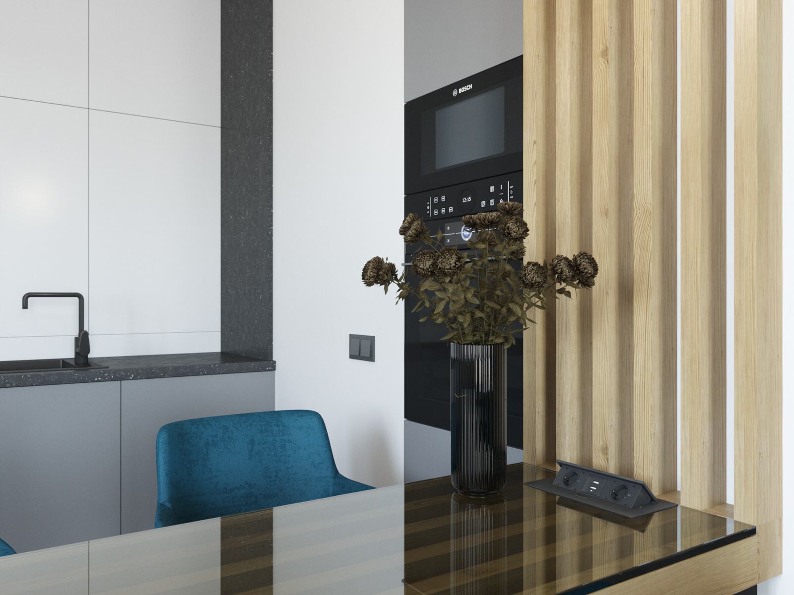 современная квартира "Белый квадрат"