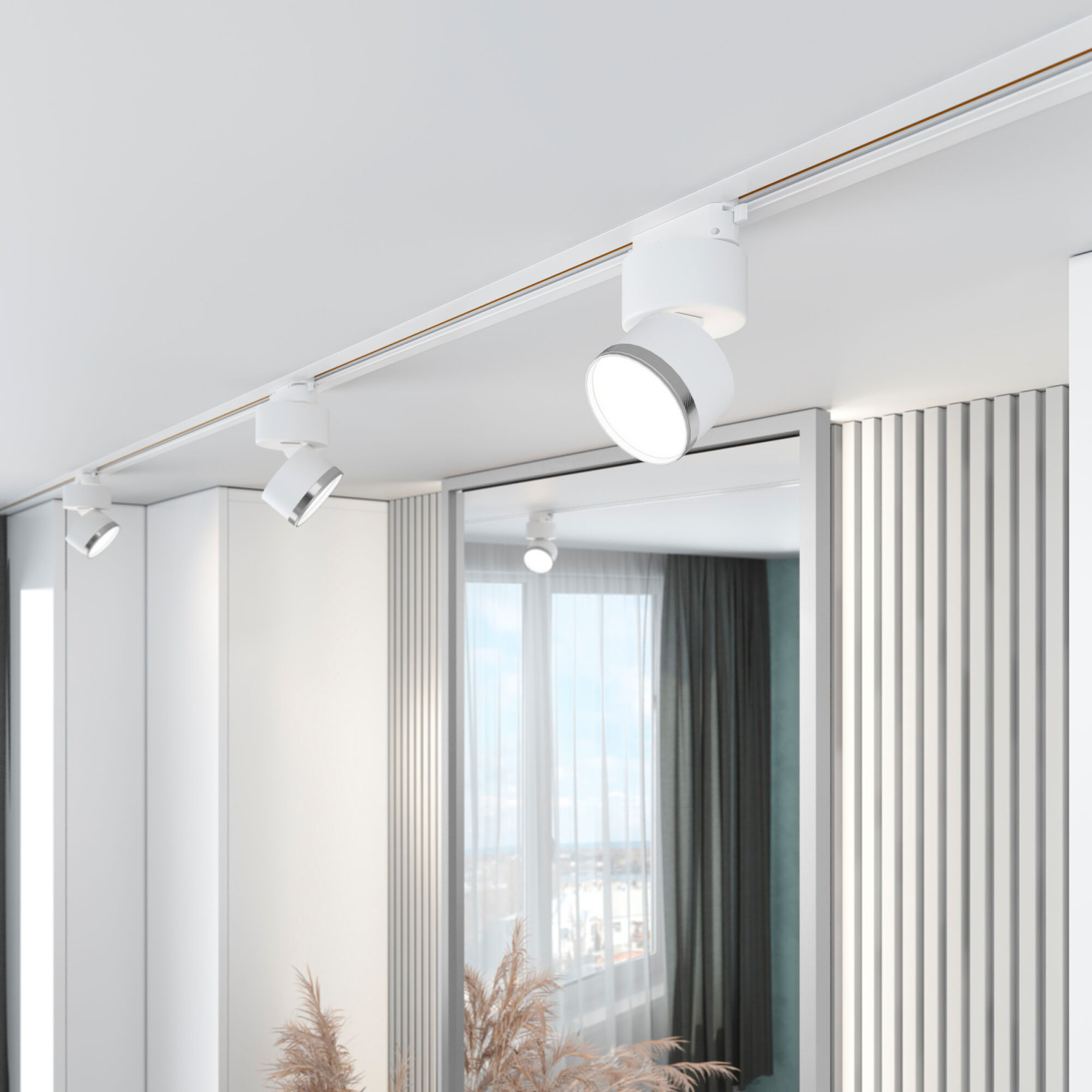 Basic System Трековый светильник 10W 4200K Impact белый матовый/серебро