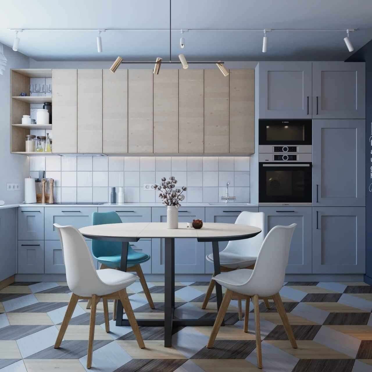 Визуализация кухни-гостинной