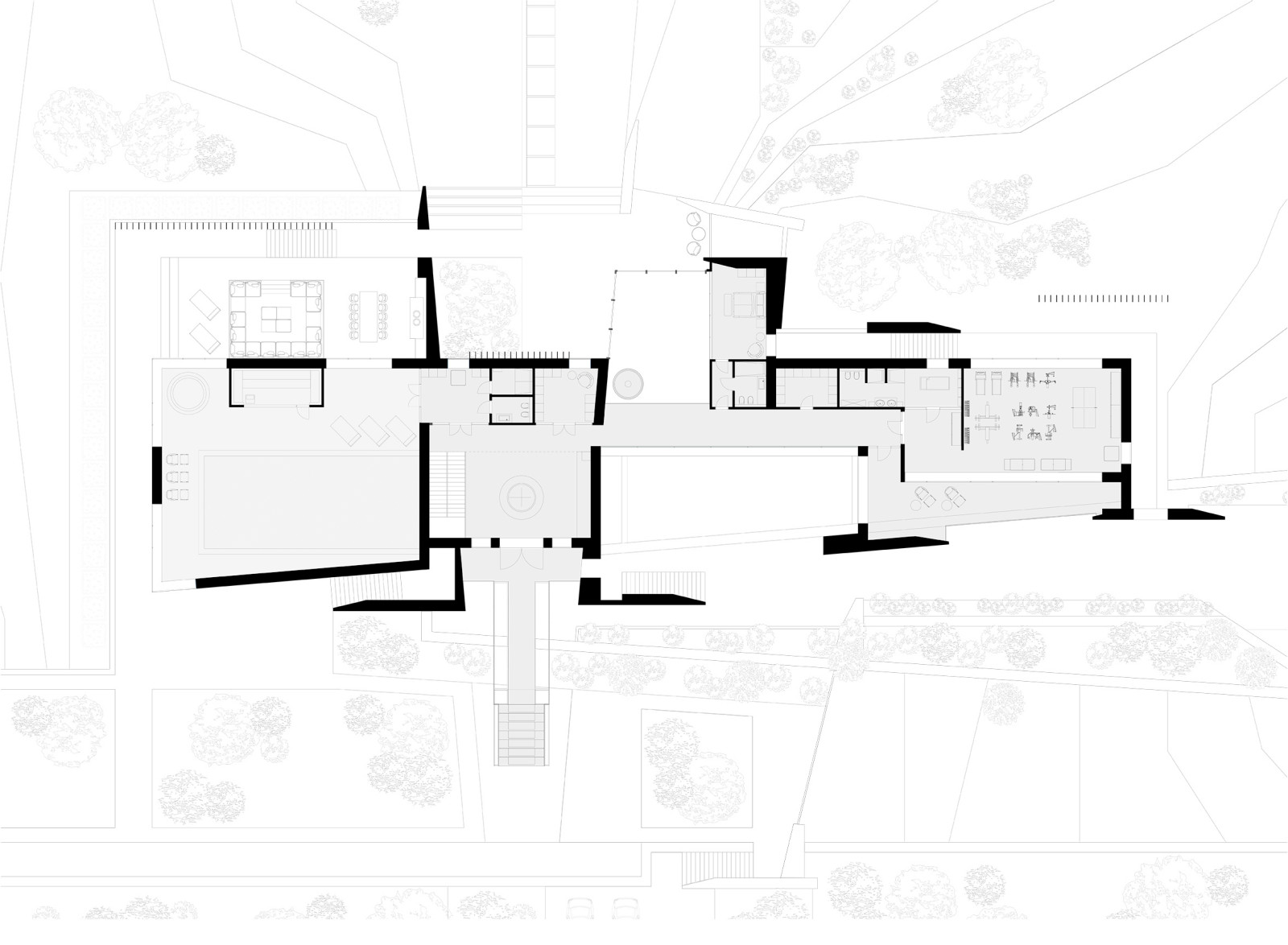 Дом парящий над рельефом 2700 м2