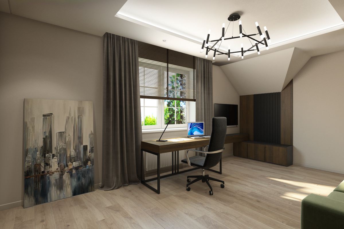 Обложка проекта: Кабинет в индивидуальном жилом доме пос. Ново-Дорожный