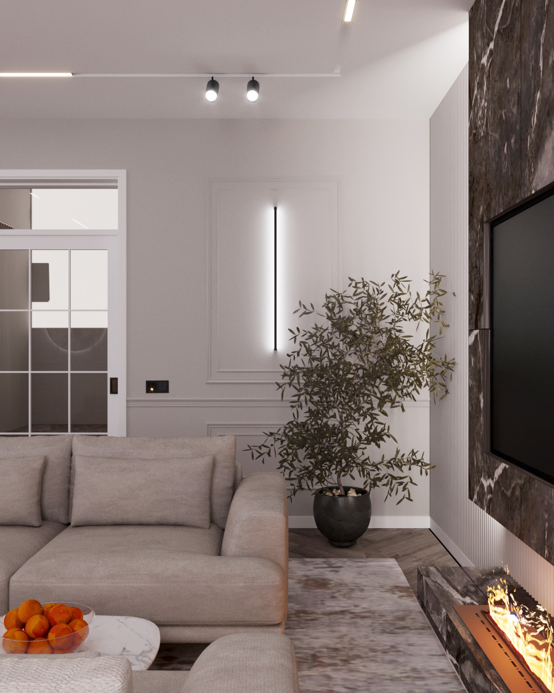 Дизайн гостиной в стиле "Современная классика"