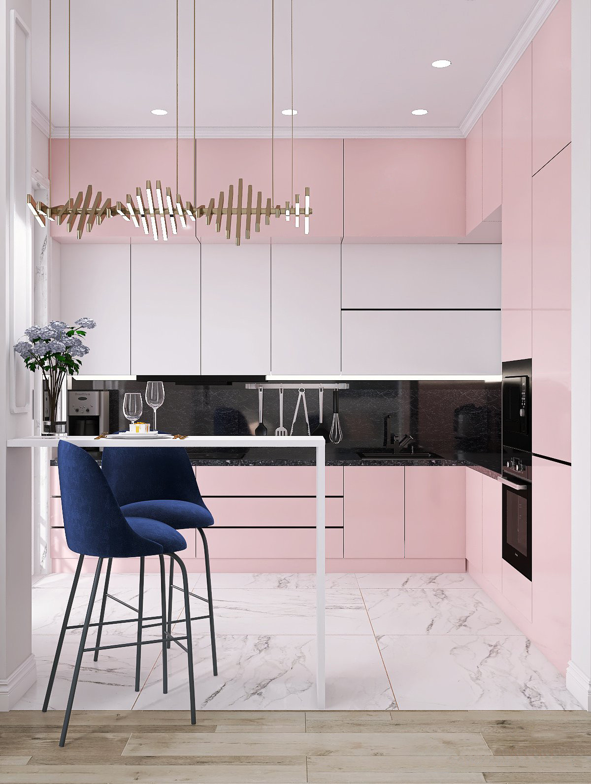 Неоклассика в оттенках нежной розы и сапфира