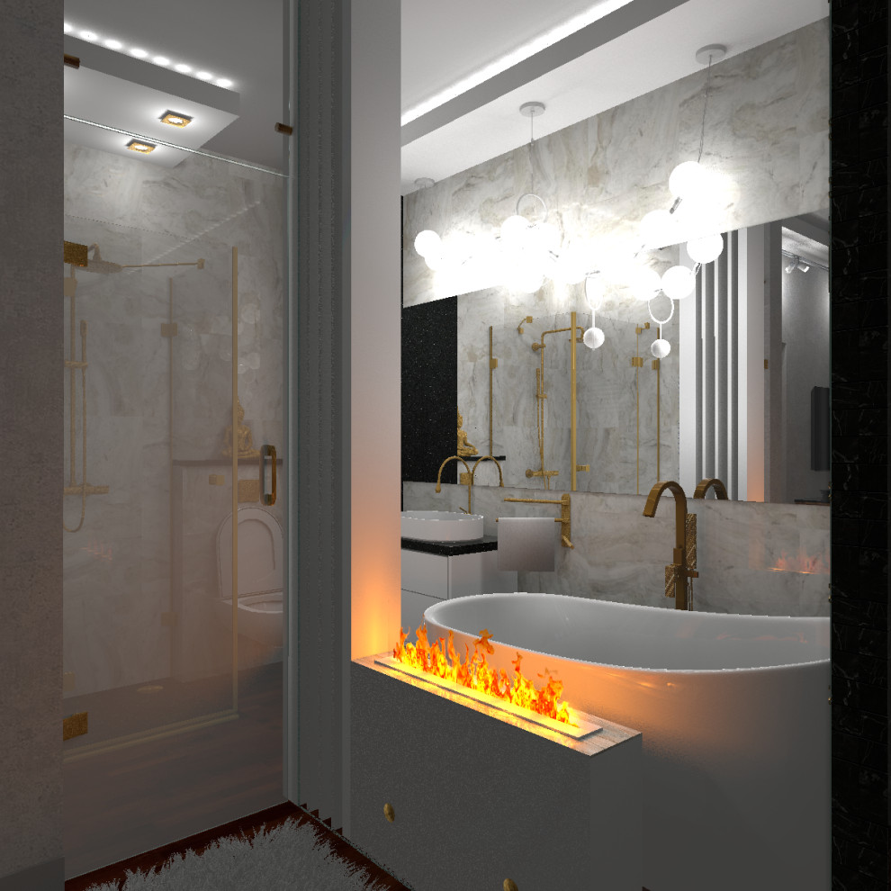 Спальня и ванная для молодой супружеской пары