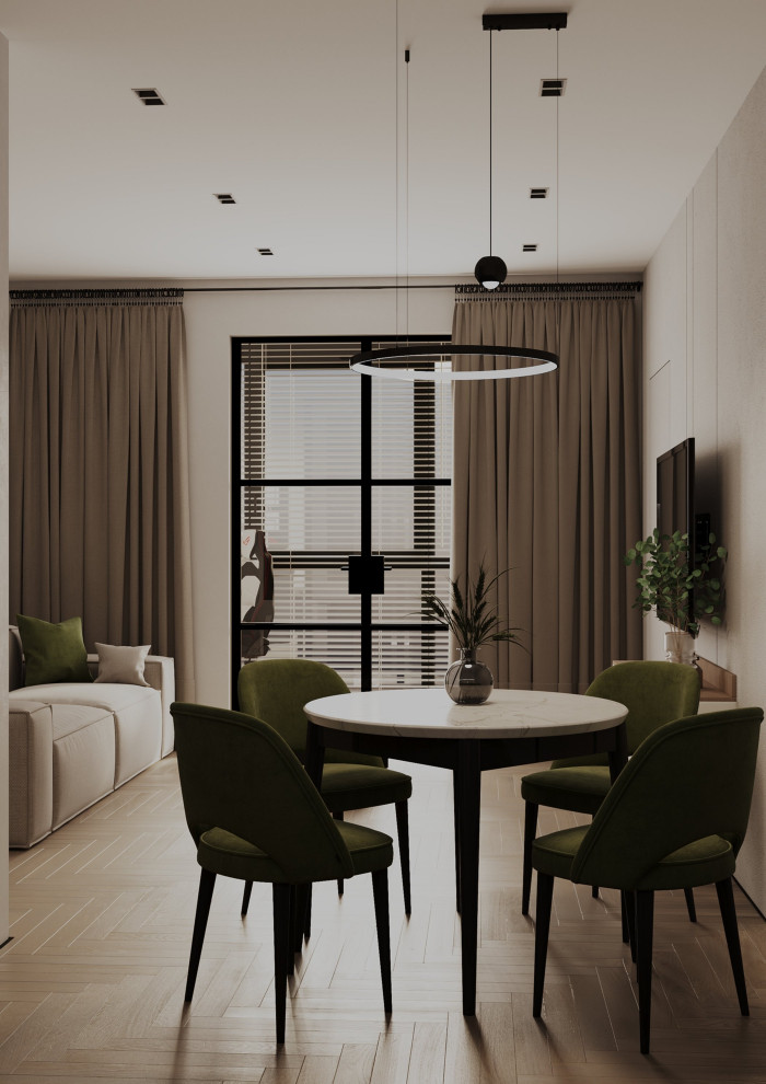 Квартира для семейной пары с ребенком в ЖК Полюса. 57,3 кв.м.