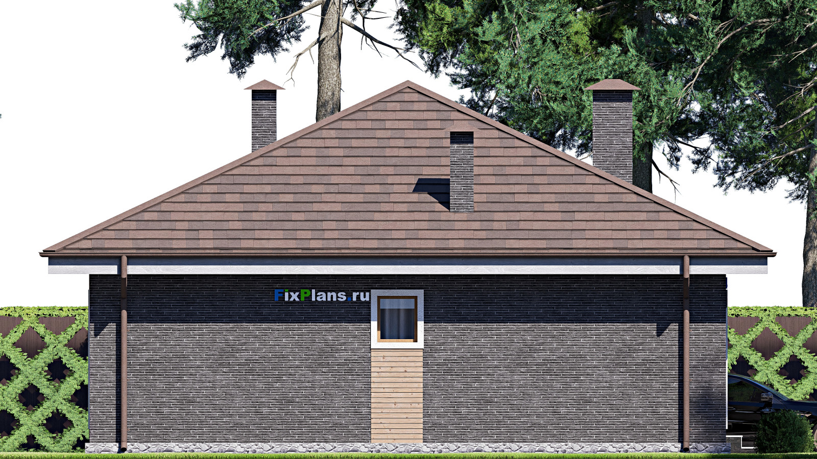 Проект одноэтажного дома 10х10м S76м2 F-17621