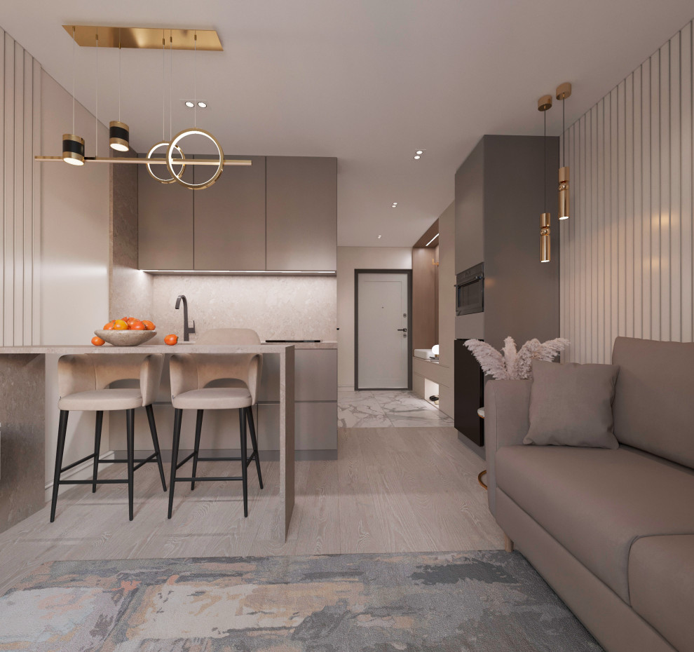 Обложка проекта: Дизайн-проект студии 21кв.м. для молодой девушки.