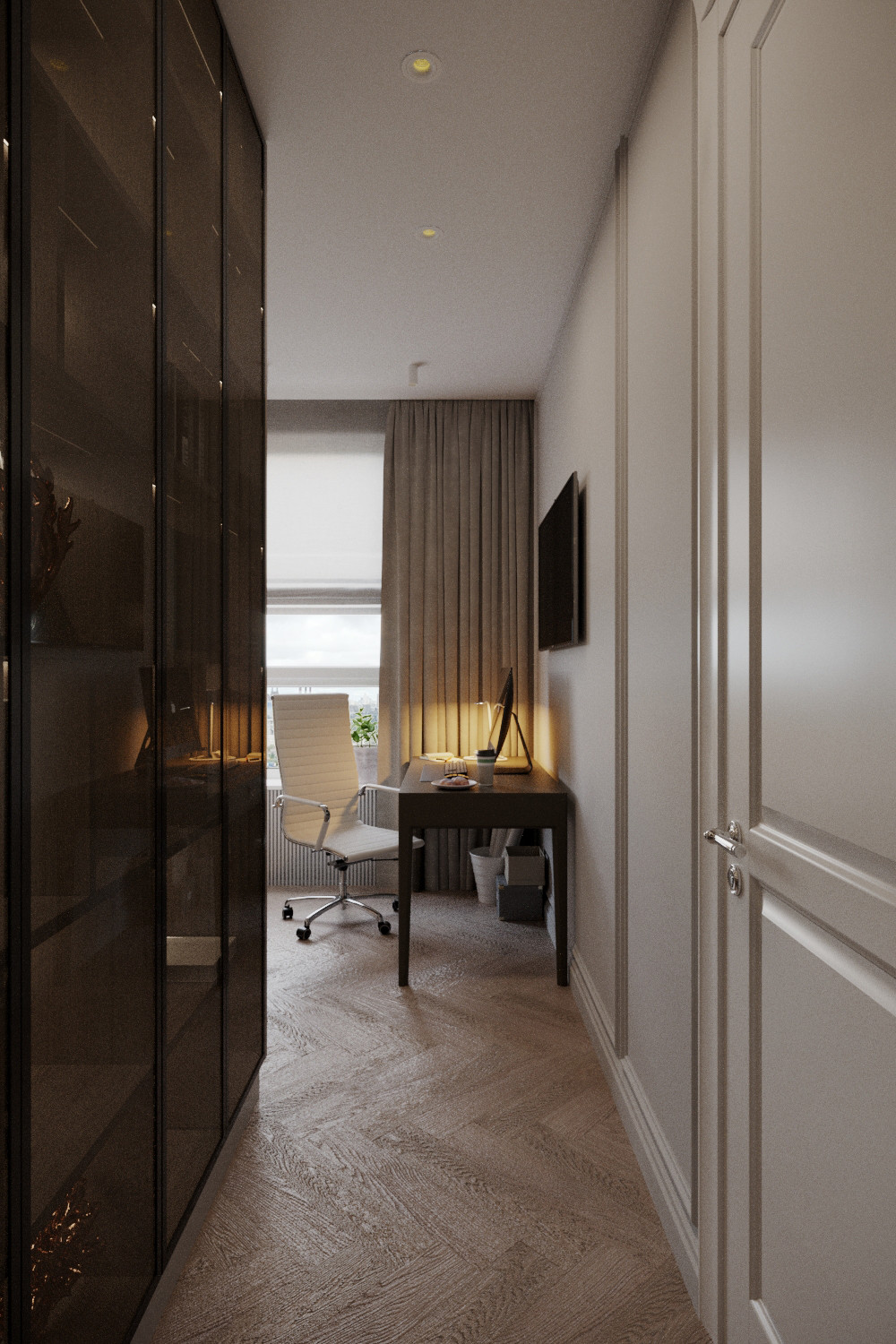 Дизайн проект квартиры в стиле легкая классика ЖК Сердце столицы