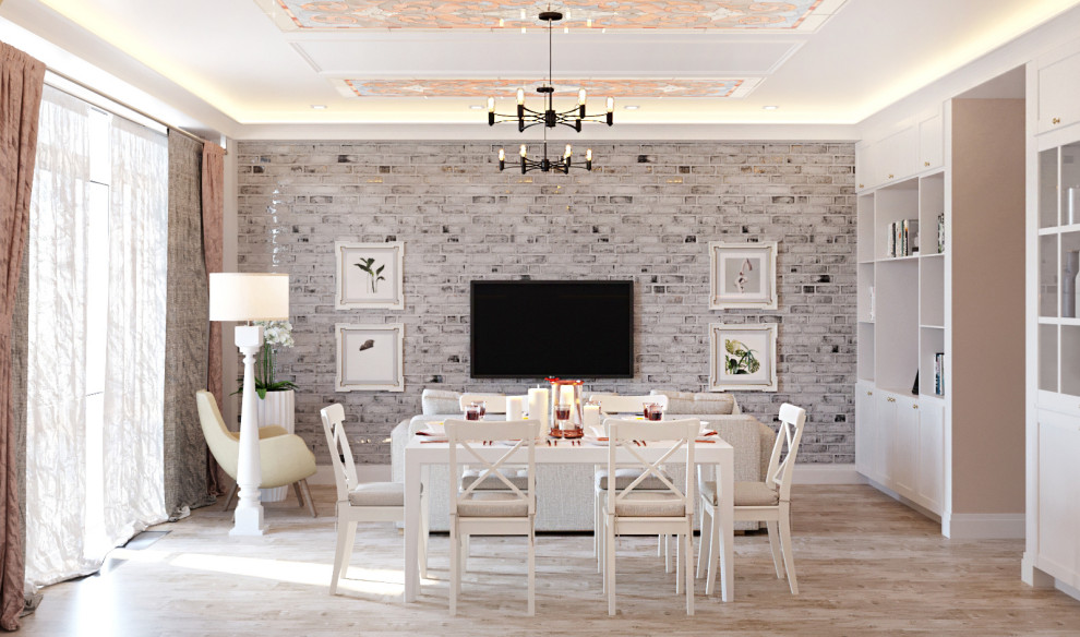 Дизайн проект квартиры общей площадью 87 м2 в стиле "Эклектика"