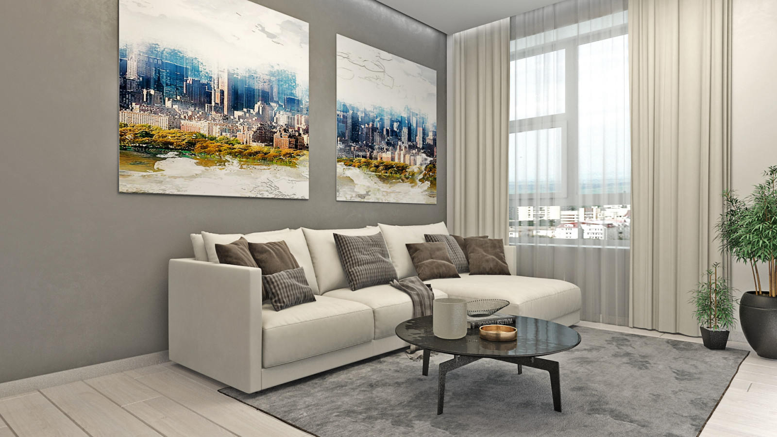 Прект современной гостиной