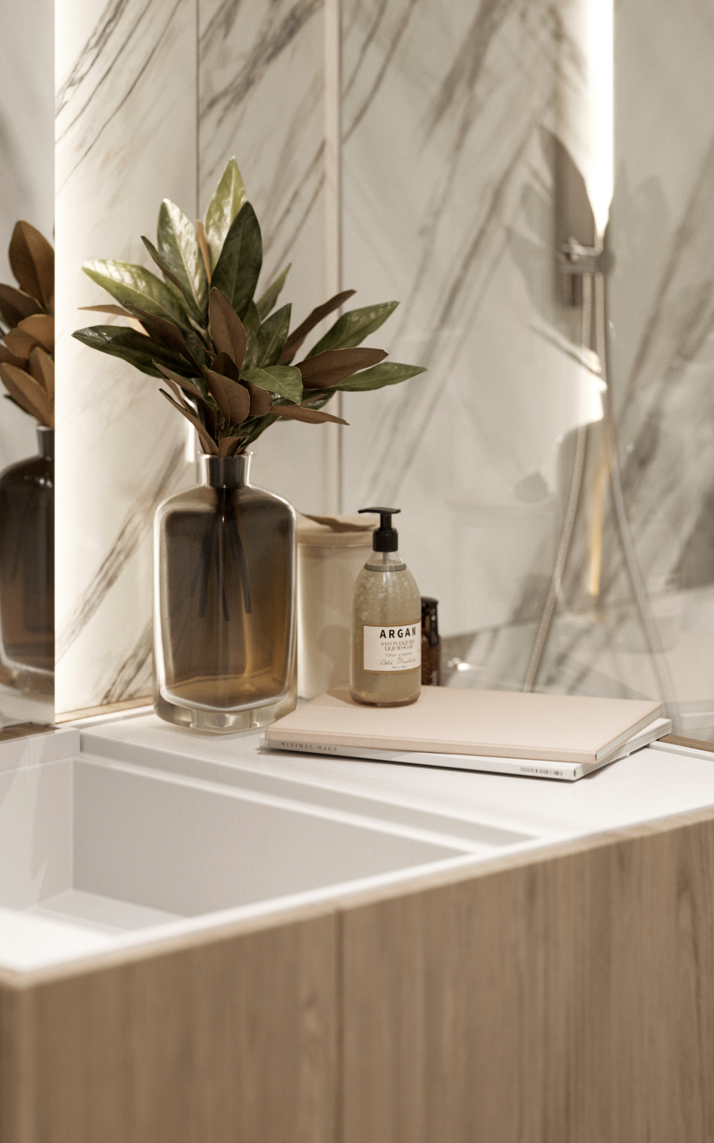 Apartamento moderno con cocina pequeña