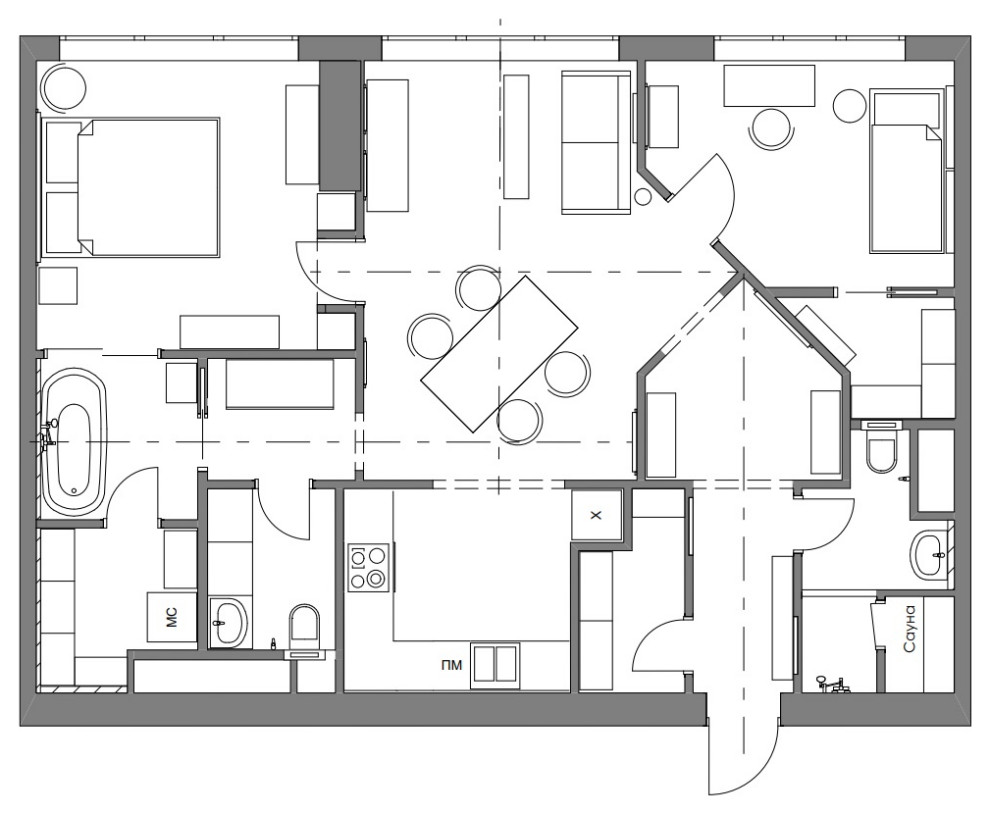В гостях: Квартира дизайнера — с винтажным декором и сауной