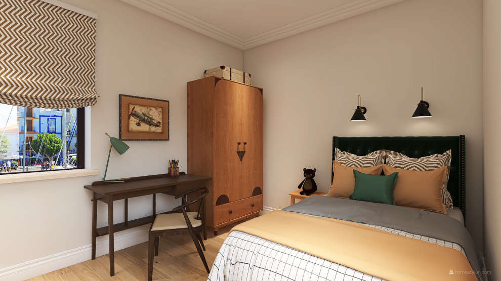 Смежные комнаты для мальчика и девочки, объединенные парадными дверьми