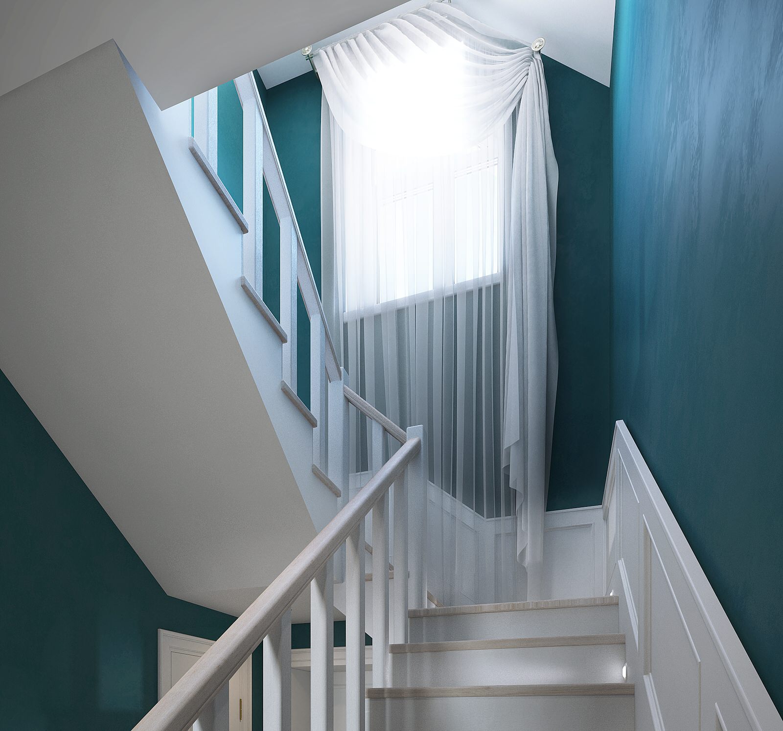 Гостиная с высокими потолками