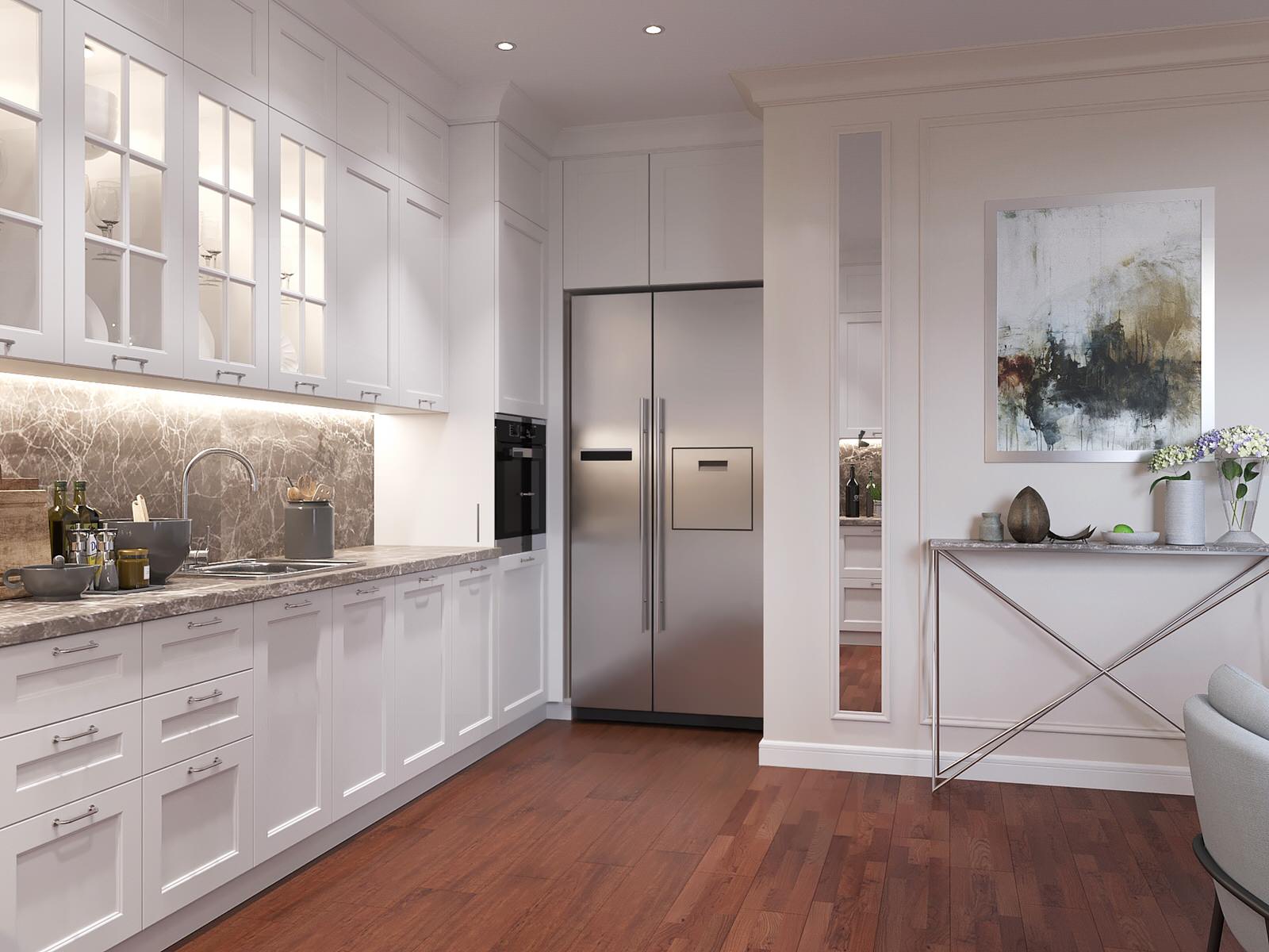 Интеллигентная серо-голубая квартира