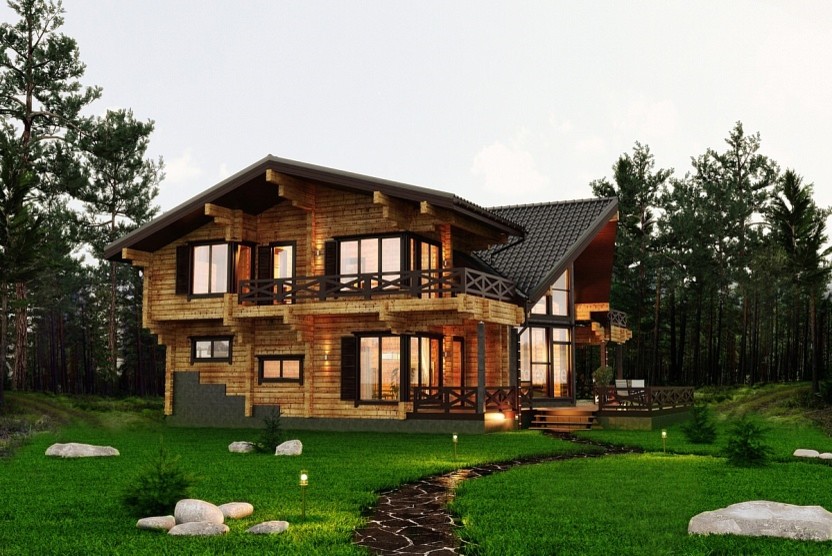 Проект дома из клееного бруса Д-195-481