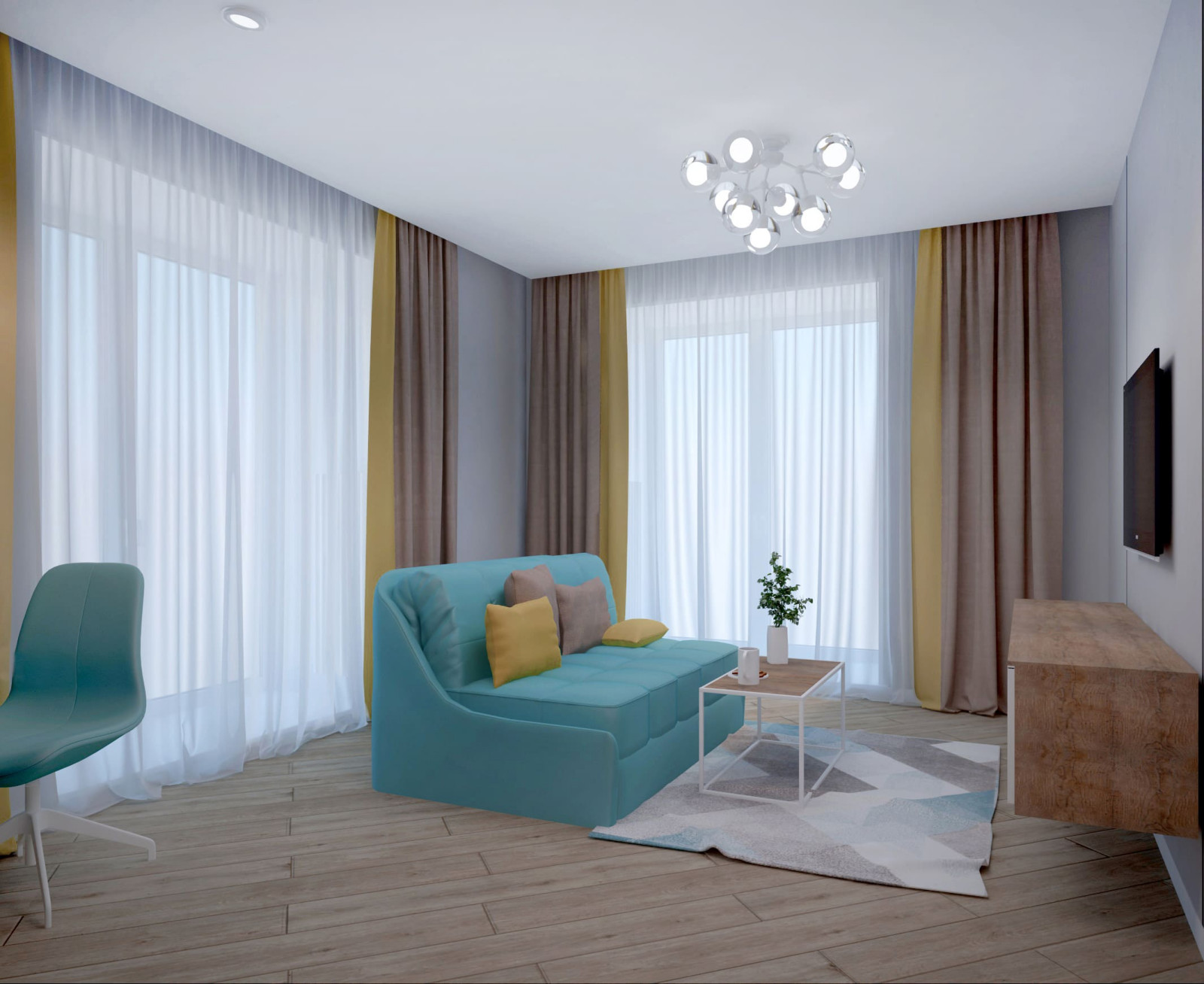 Солнечные гостиная и детская