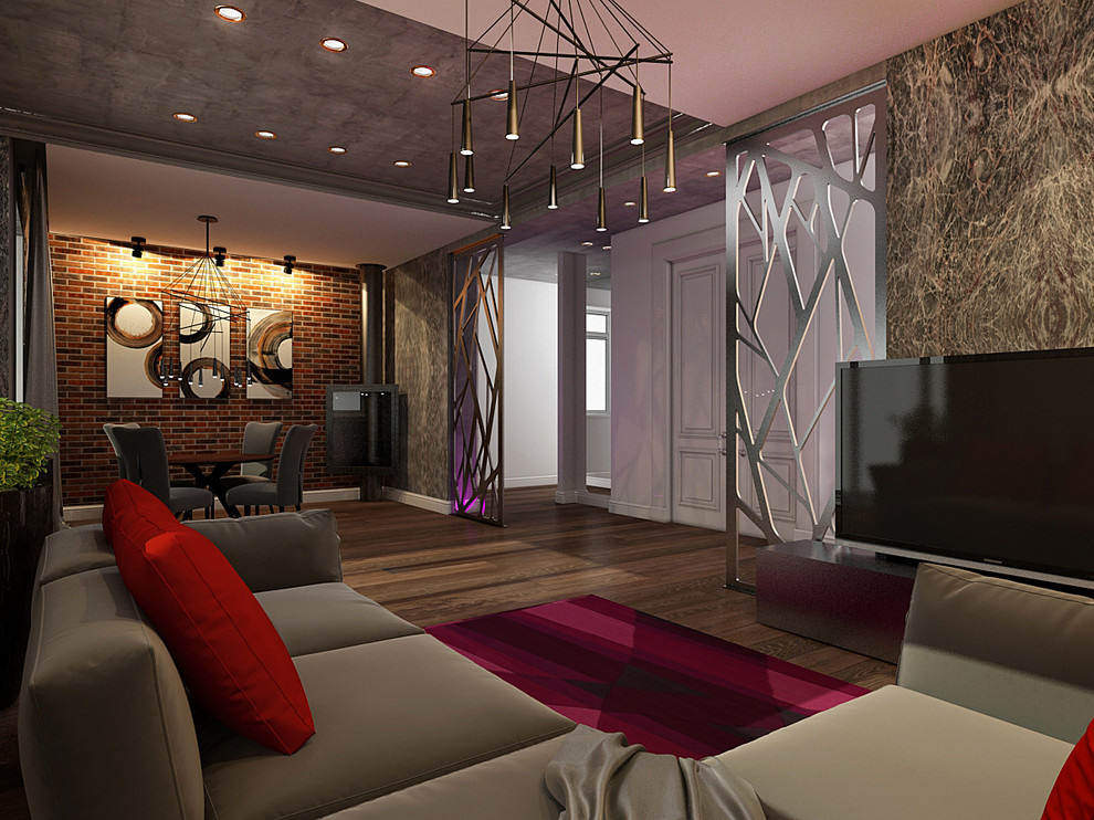 Интерьер коттеджа в стиле лофт