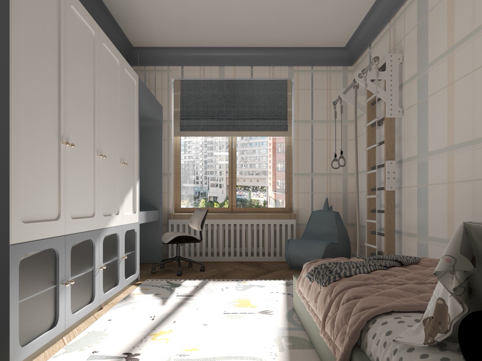 Квартира 140 м2 с зелеными акцентами