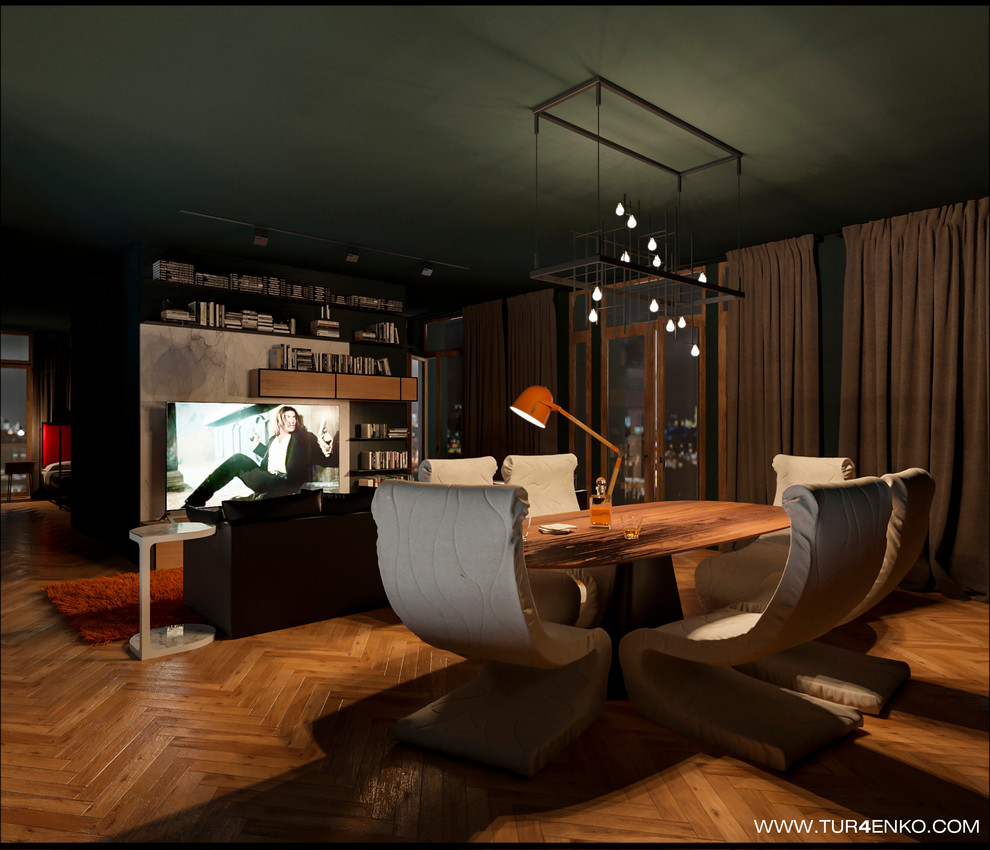 Брутальная квартира для холостяка 119 м2 в ЖК "Клубный дом на Сретенке"