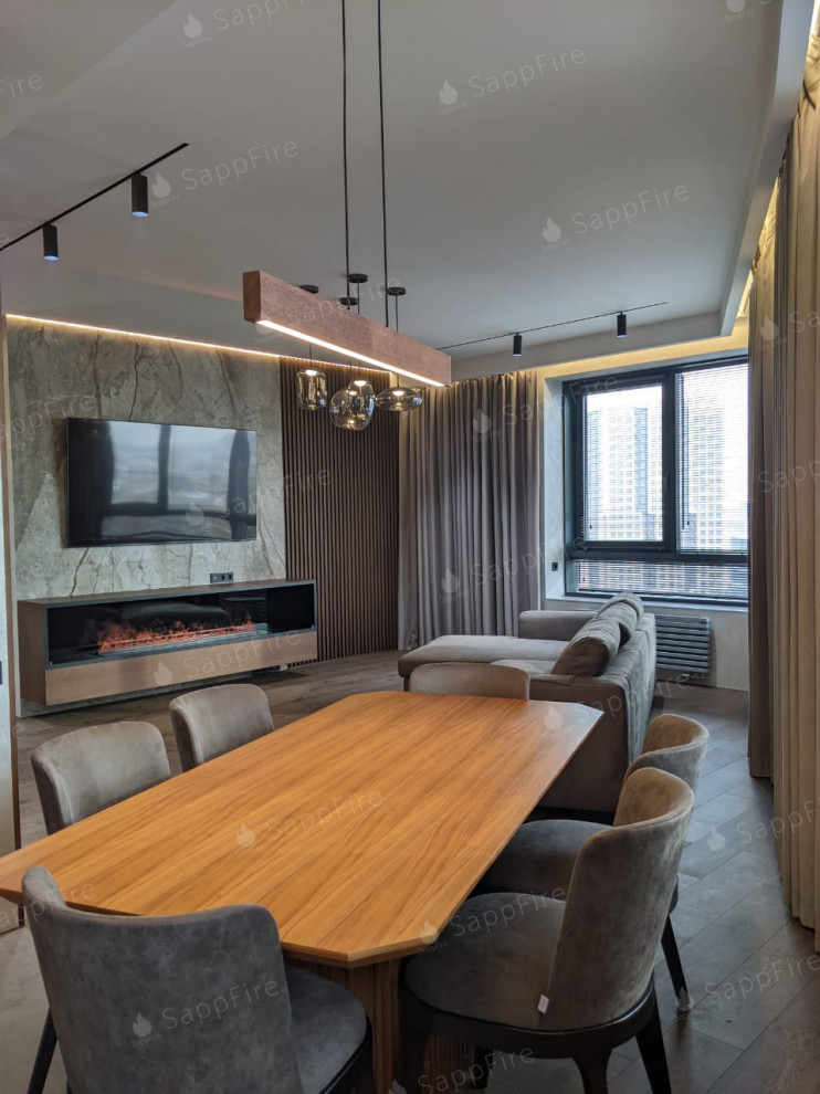 Обложка проекта: Роскошный интерьер с паровым камином