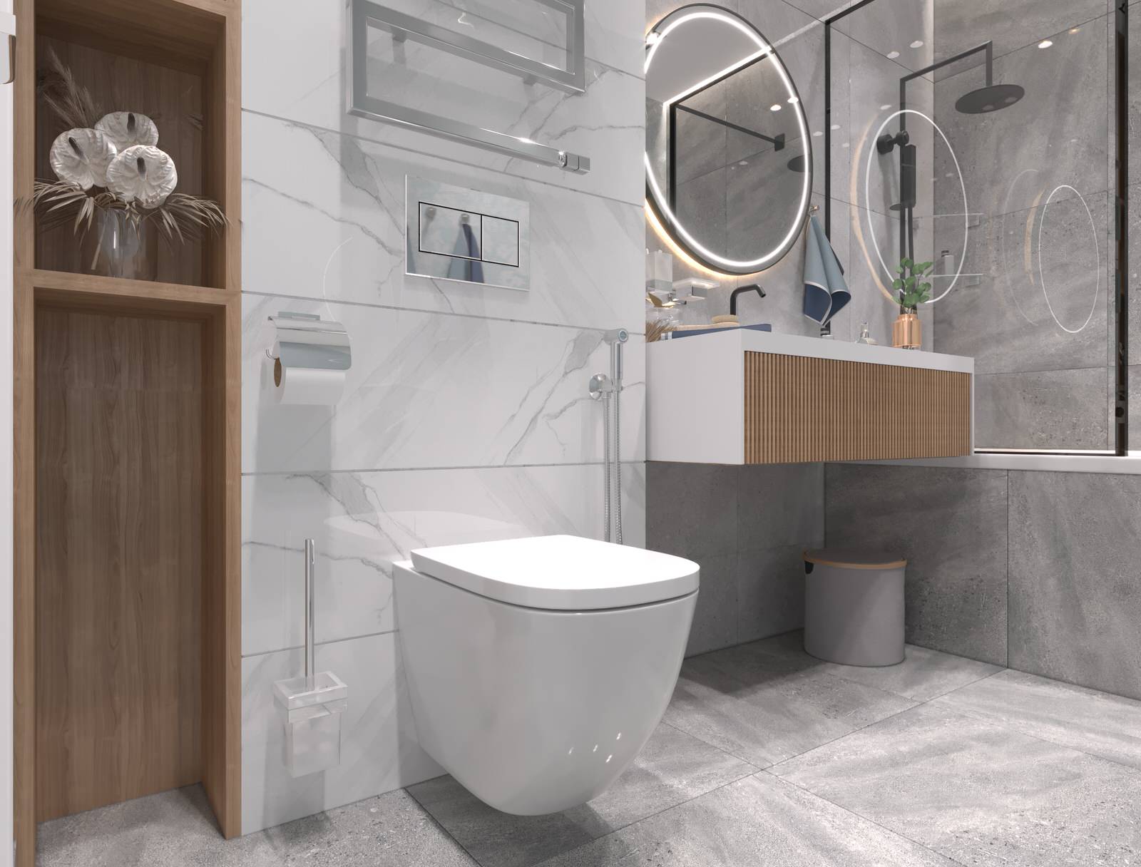 Дизайн-проект интерьера двухкомнатной квартиры в стиле Контемпорари.