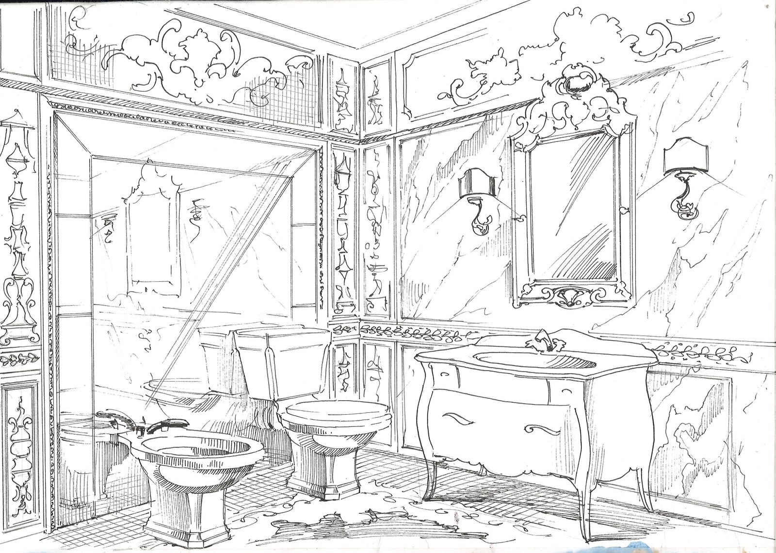 Акварельные эскизы. Загородный дом в Екатеринбурге.