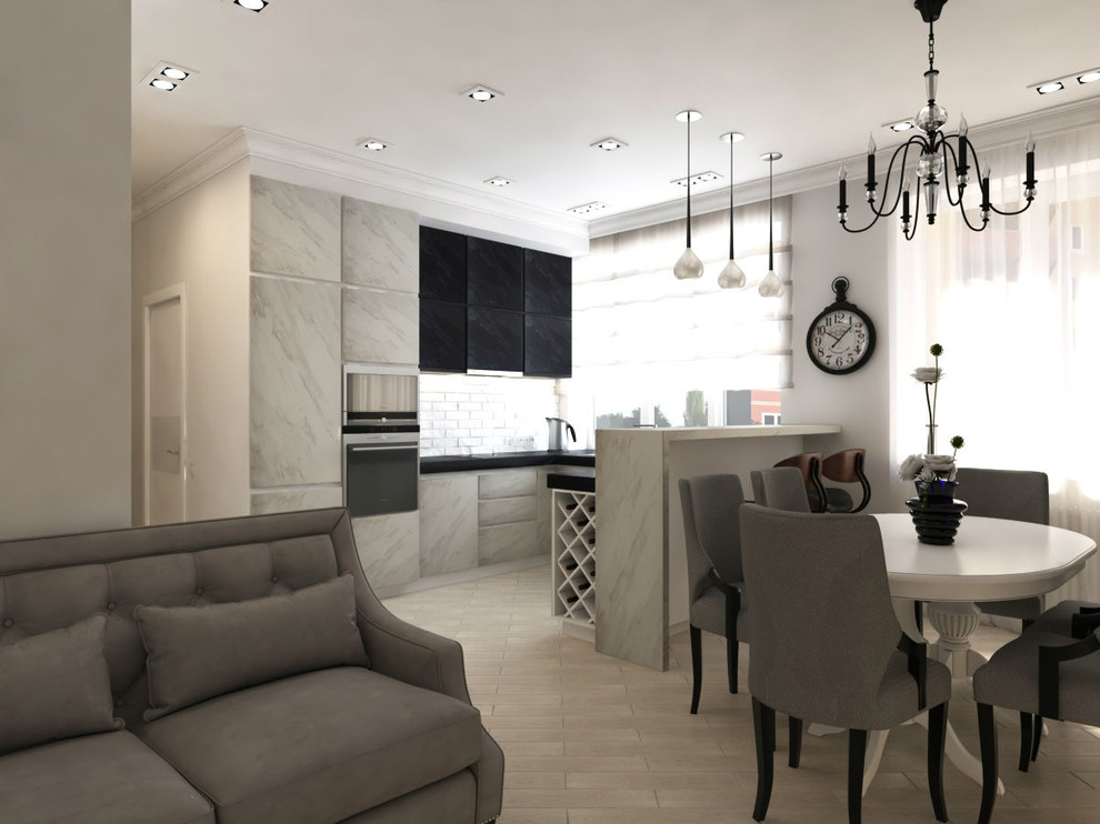 Обложка проекта: Объединенная кухня-гостиная