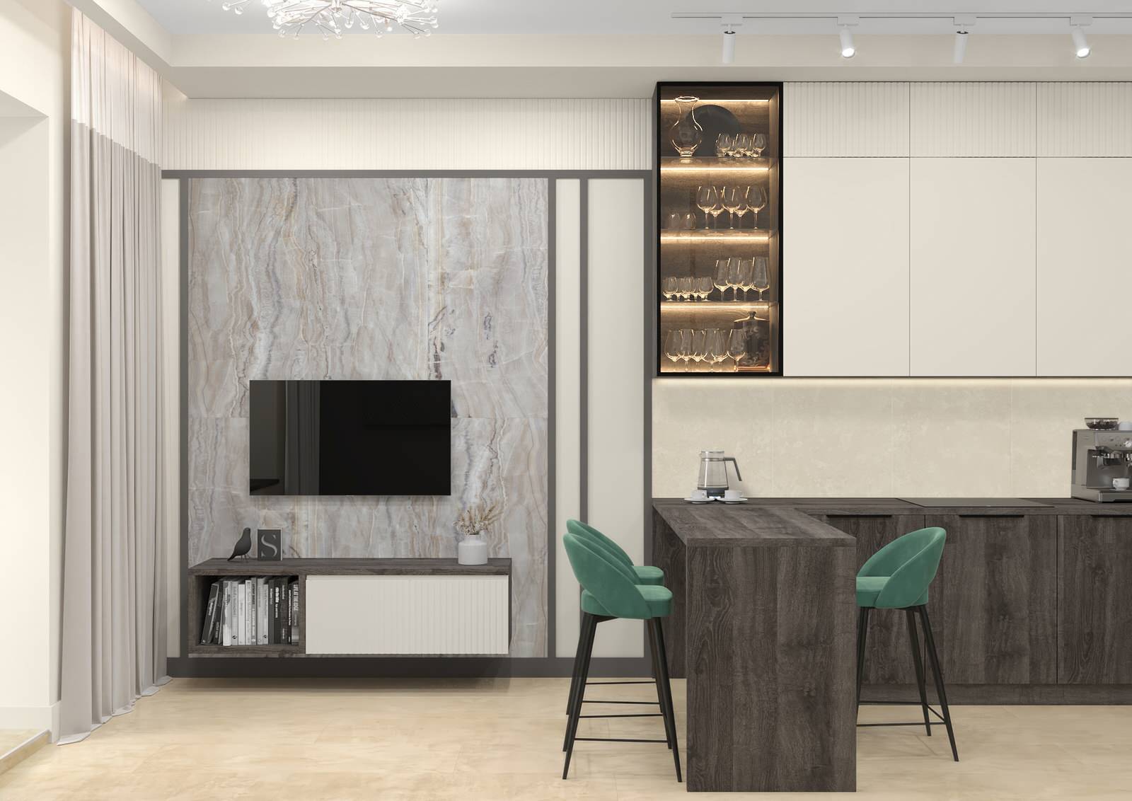 Обложка проекта: Кабинет и кухня для Надежды