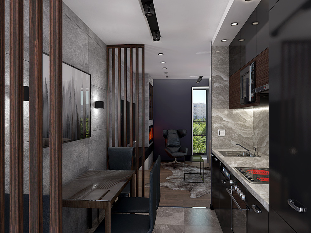 Квартира-студия, ЖК "Юнтолово". В процессе работы.