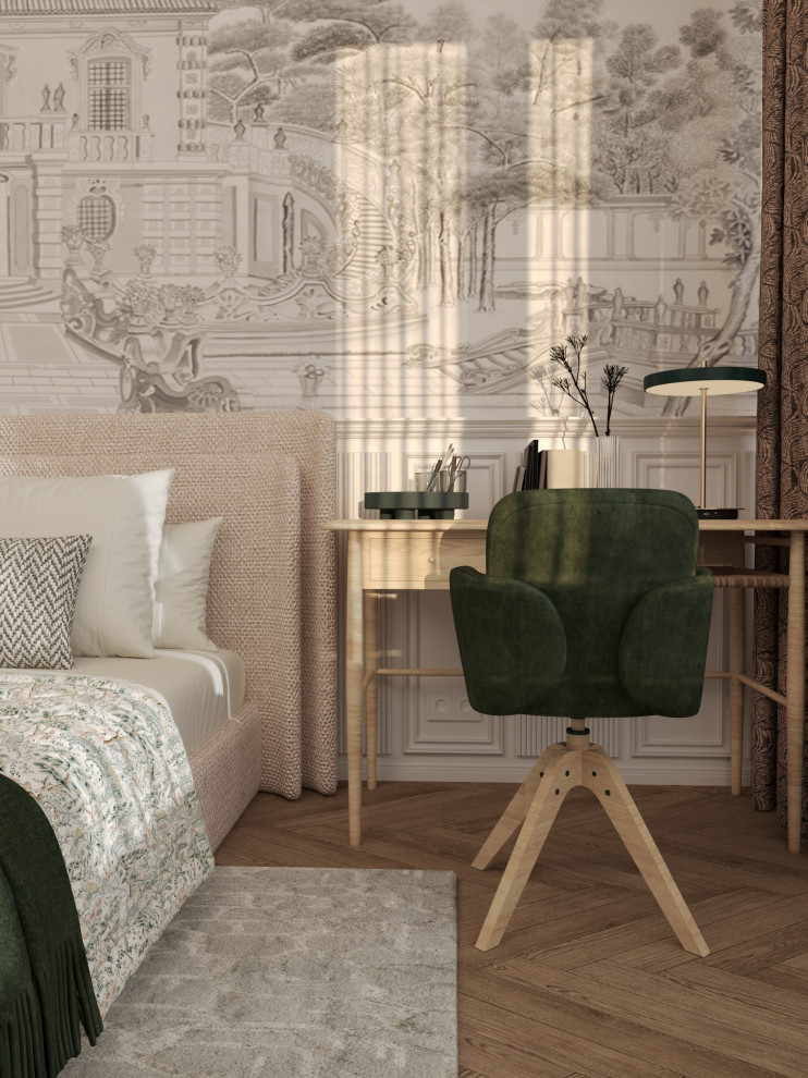 Обложка проекта: Квартира 140 м2 с зелеными акцентами