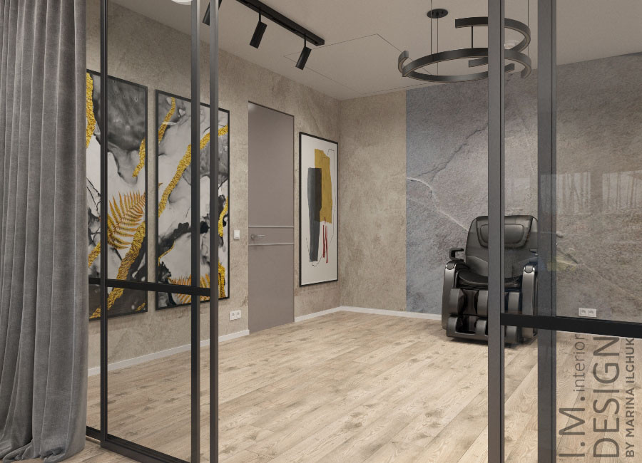 Загородный дом 400 кв.м. Холлы и вторая гостиная.