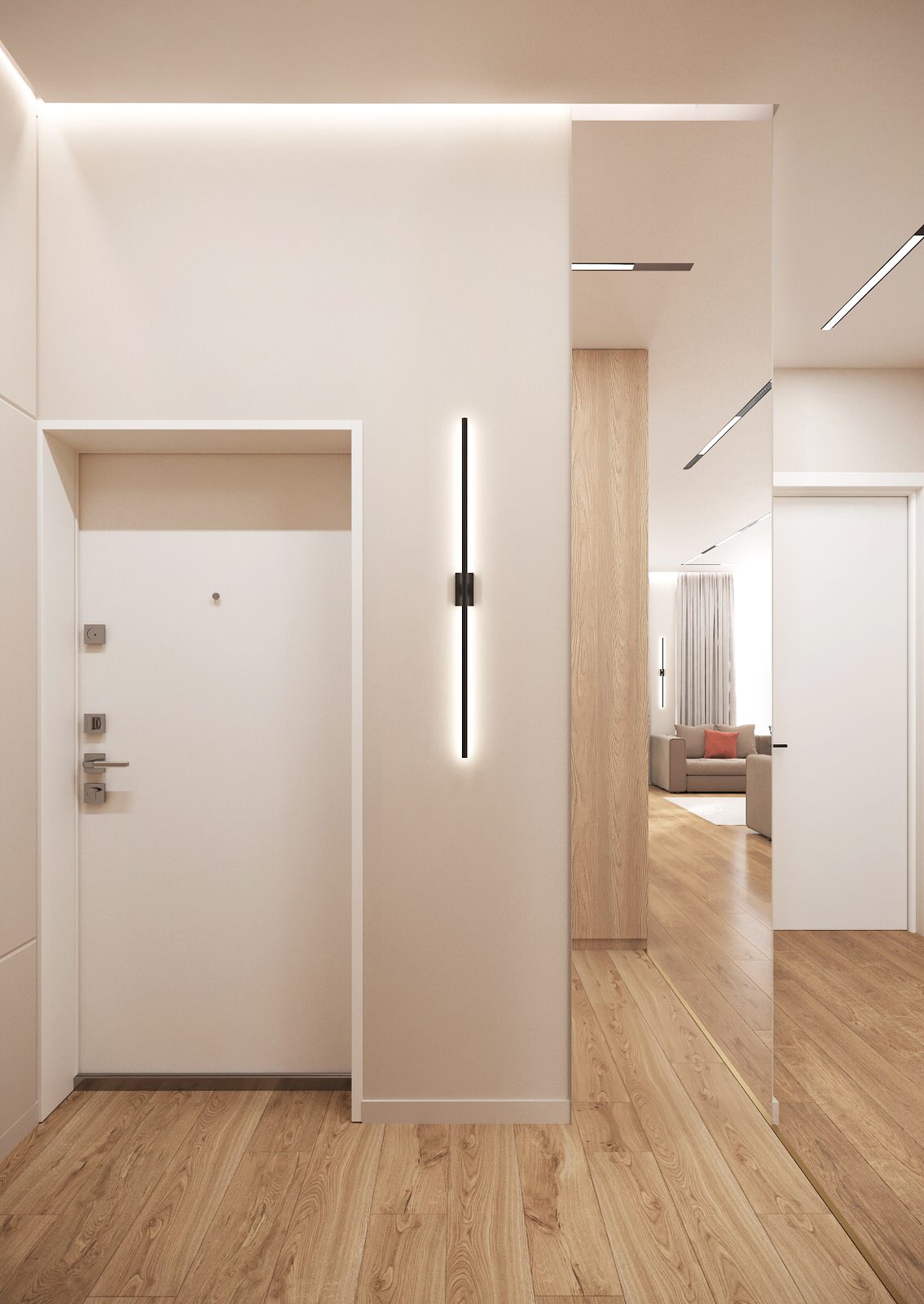 Обложка проекта: Светлая премиум квартира в современном стиле. Кухня-гостиная. Прихожая