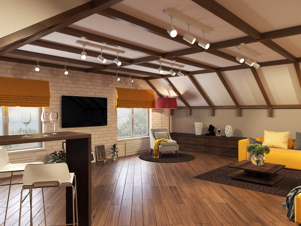 Гостиная на мансарде.