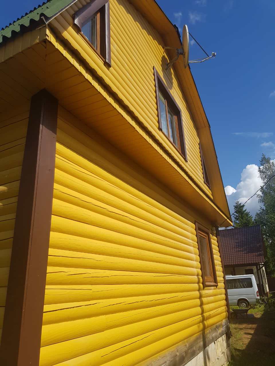 Покраска дома в п.Рощино