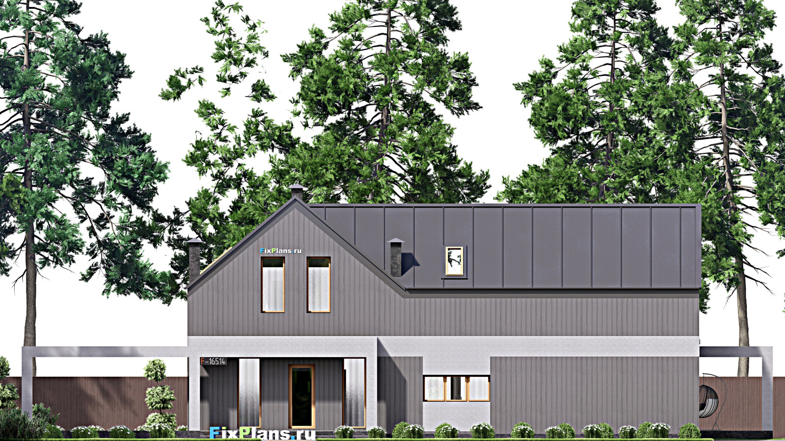 Проект дома с мансардой 16х28 м S410м2 F-16514