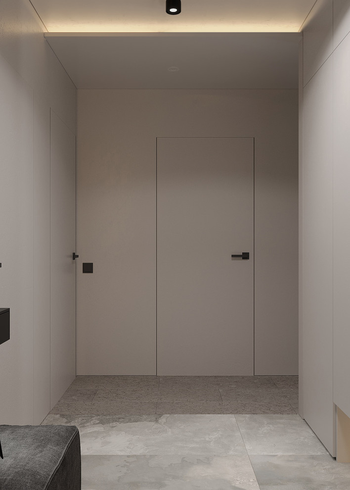 Минималистичная квартира с тёмной спальней