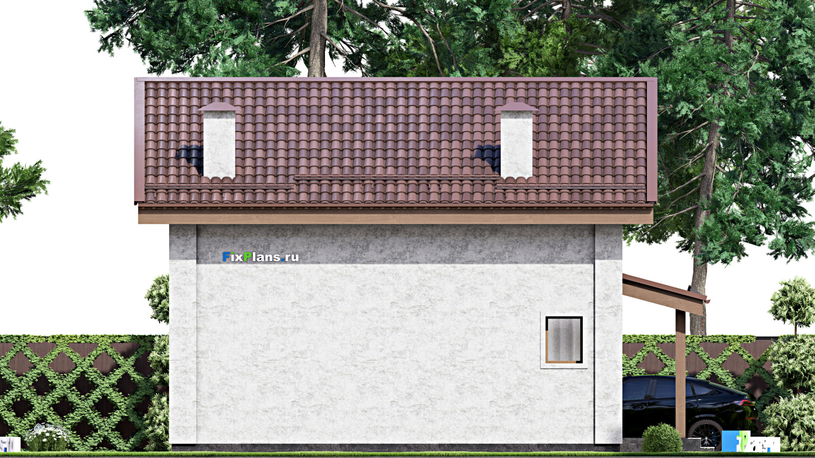 Проект дома с мансардой 7х10 м S86м2 F-15272