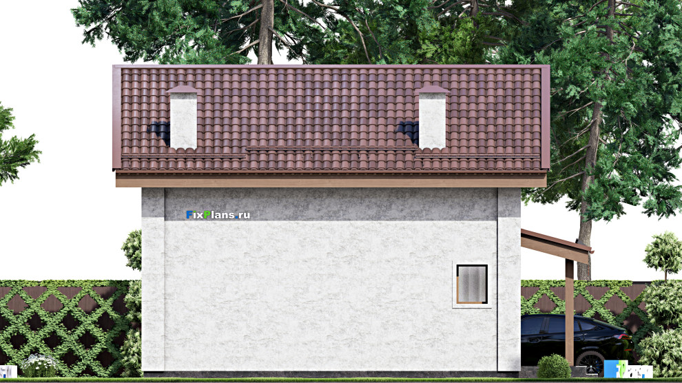 Проект дома с мансардой 7х10 м S86м2 F-15272