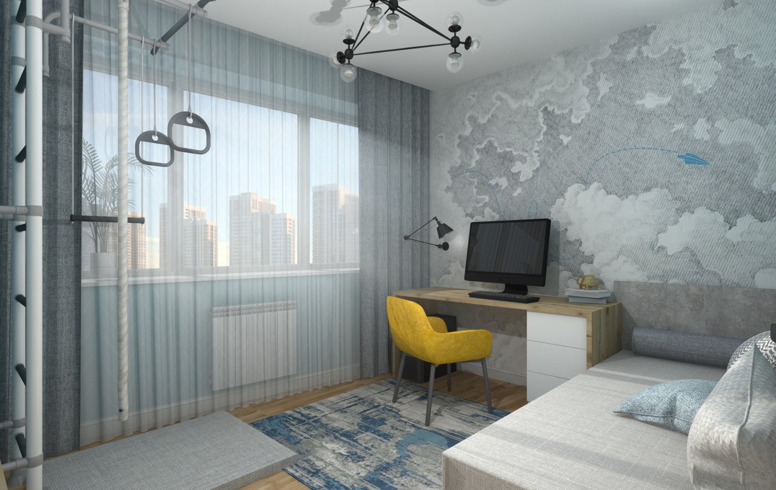 Однокомнатная квартира для троих