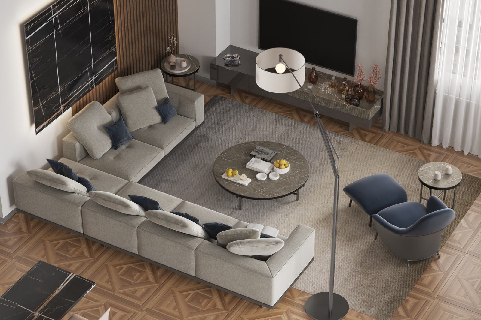 ВИЗУАЛИЗАЦИЯ ГОСТИНОЙ С КАМИНОМ ДЛЯ ПРОЕКТА ЧАСТНОГО ДОМА