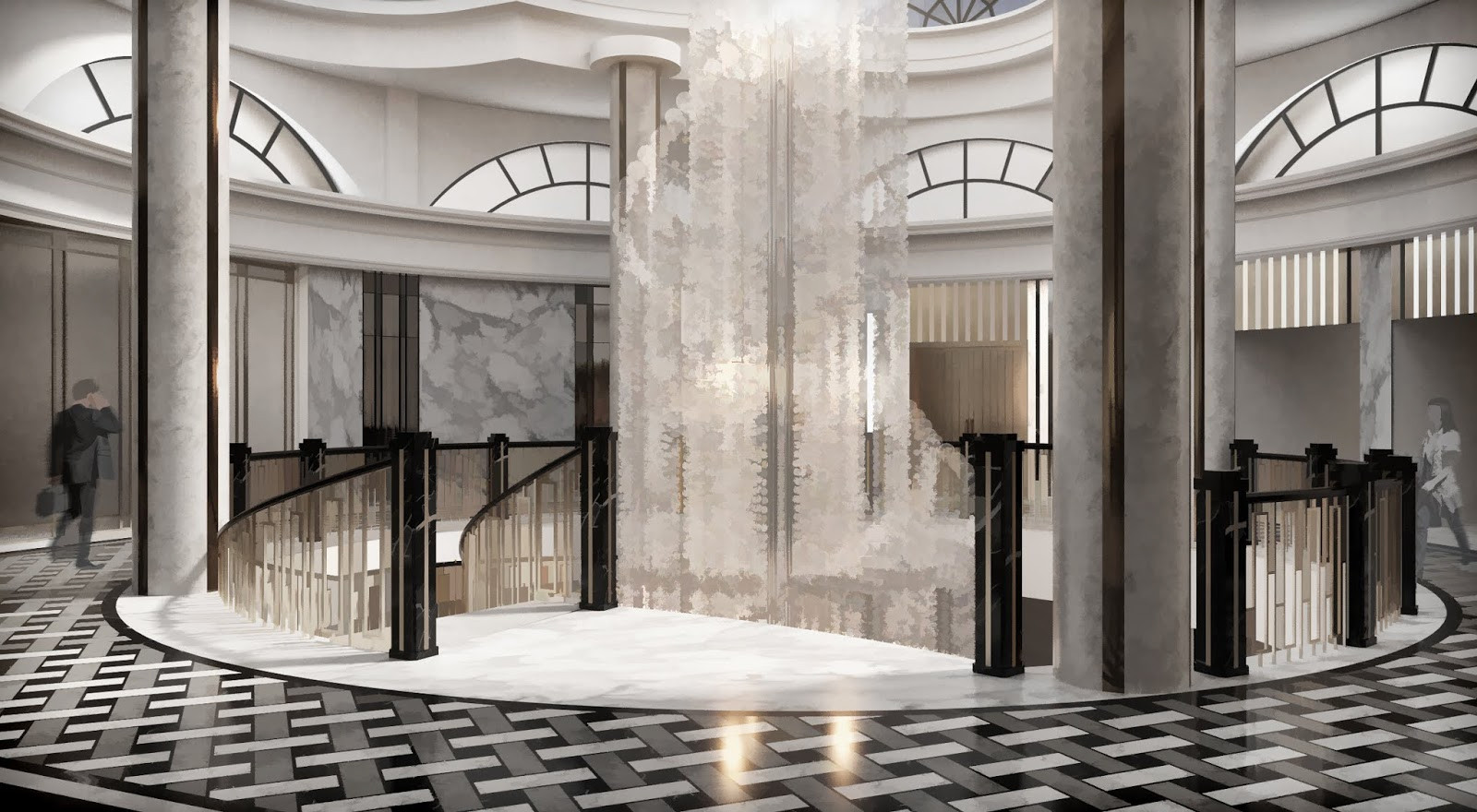 Visualizations of ground floor of Moscow Marriott Tverskaya Hotel