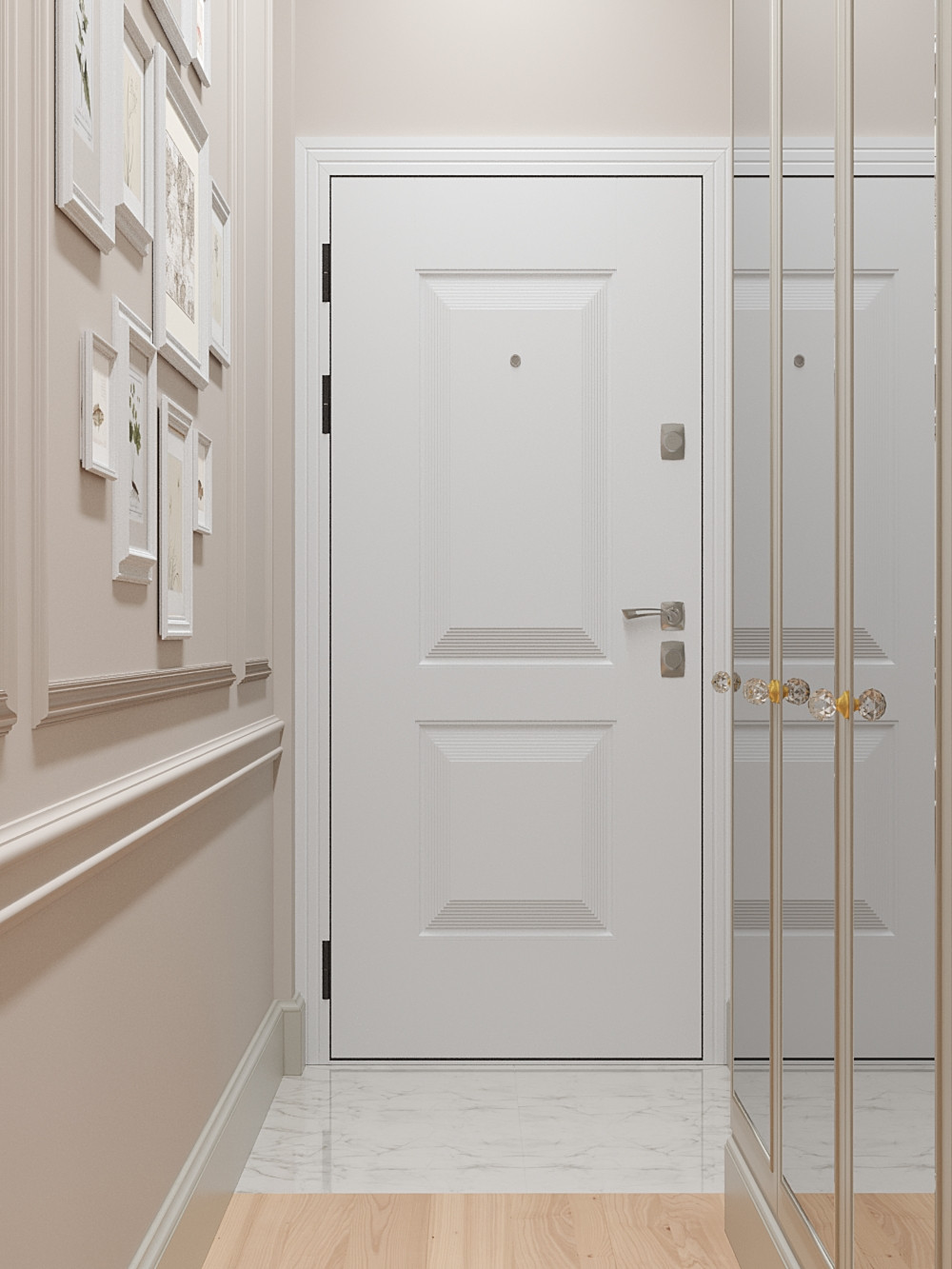 Классический интерьер однокомнатной квартиры в ЖК "Татьянин парк"