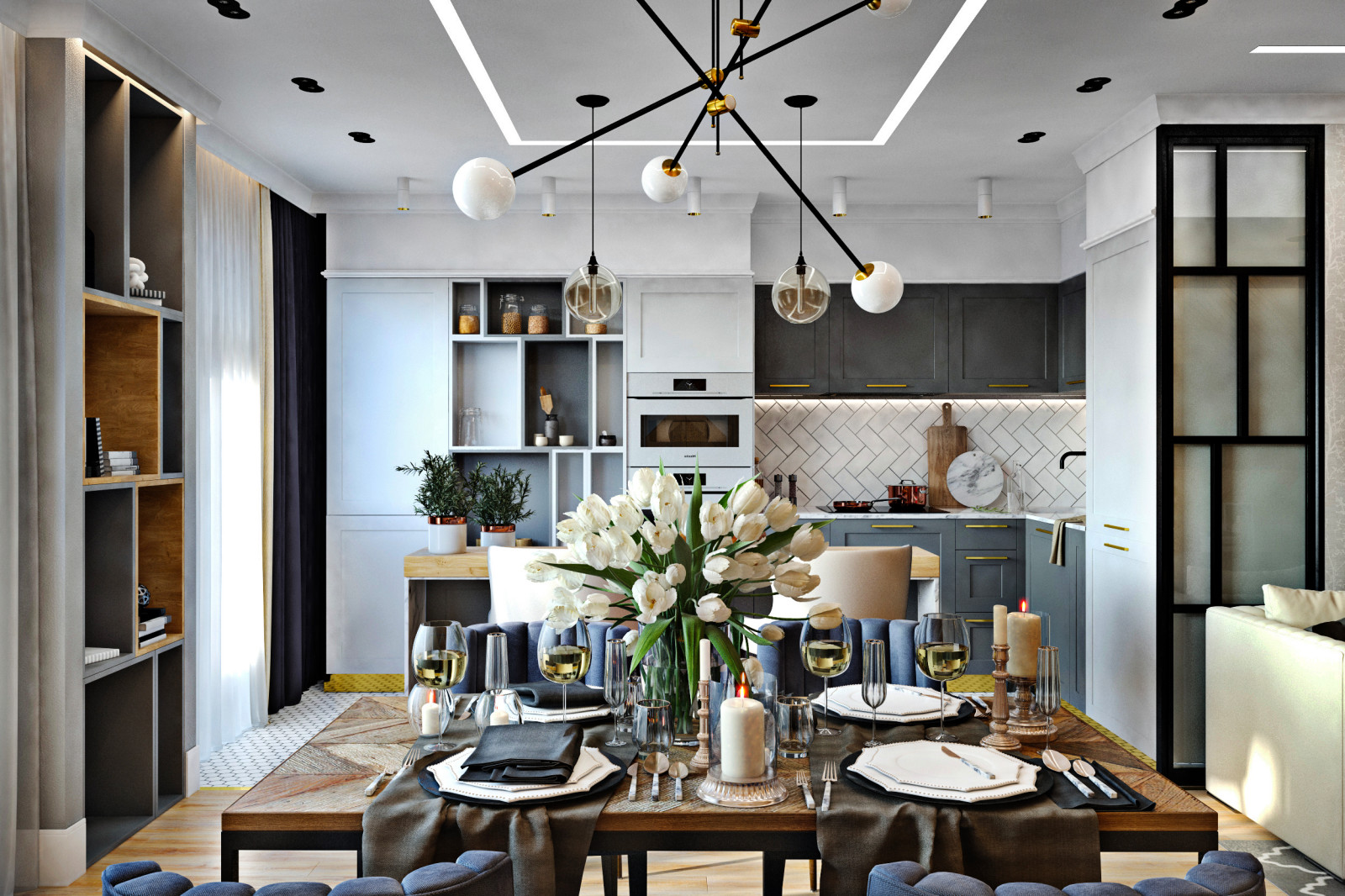 Тридцать оттенков серого в интерьере квартиры ЖК "Сердце Каспия"