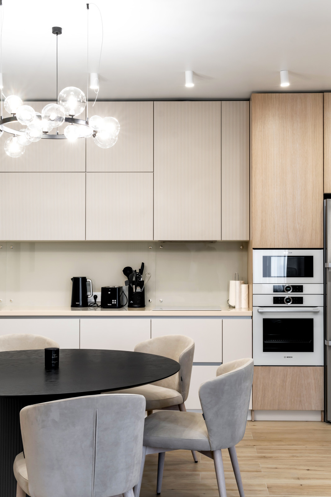 Modern kitchen with flat fronts,Islington, London