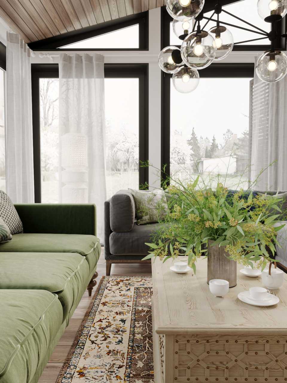 Загородный дом 147,7 м² с черными акцентами