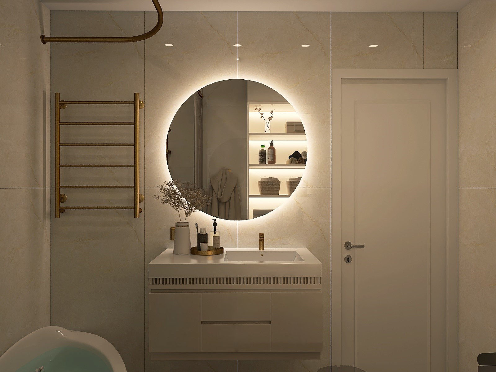 Ванна в светлых тонах