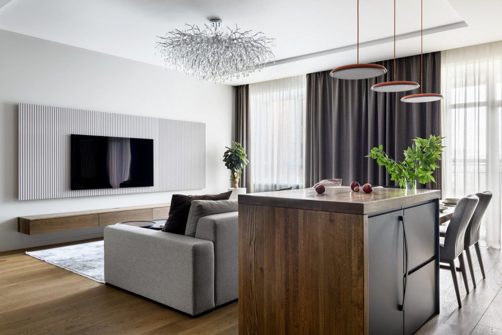 Натуральные материалы в интерьере трехкомнатной квартиры