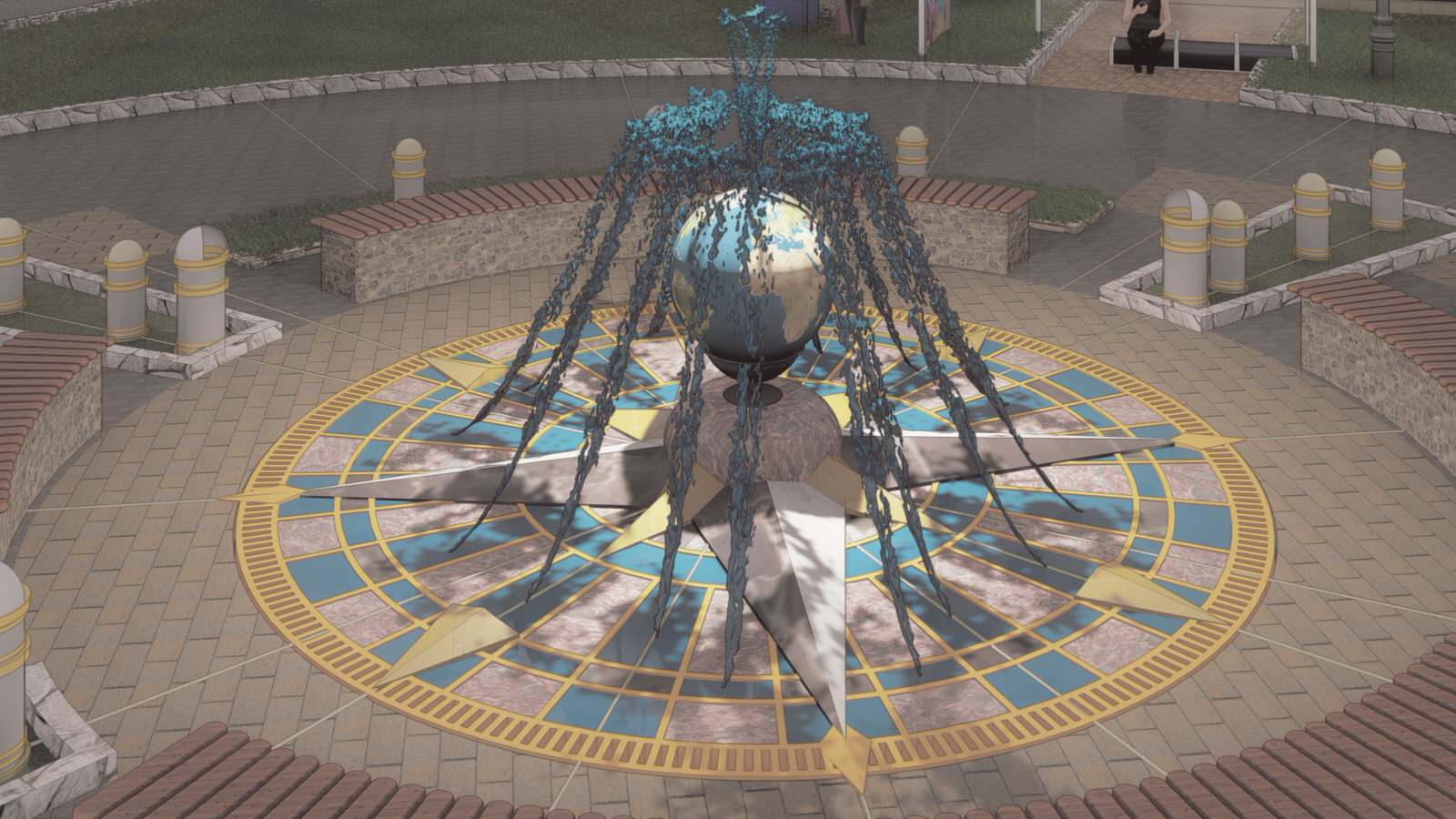 Эскиз -концепт фонтан "Роза ветров"
