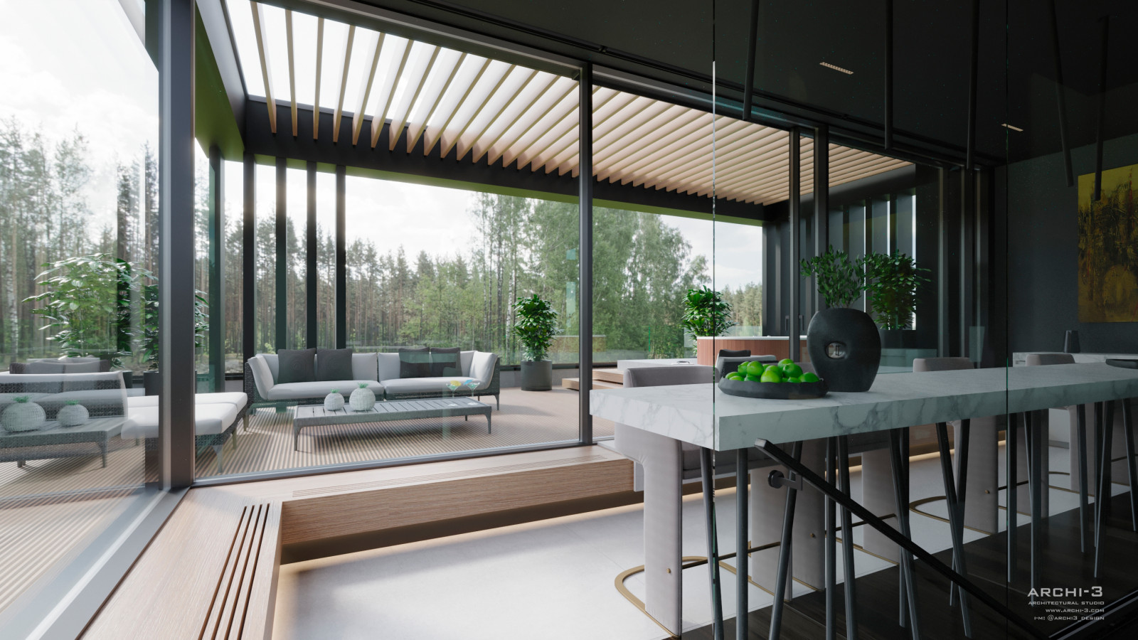 Интерьеры виллы под Тулой. Лаунж